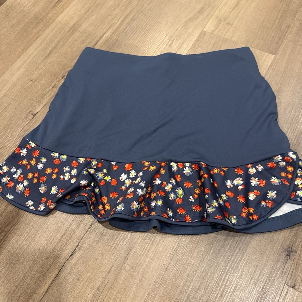 Callaway Navy Blue Skort with Floral Ruffle
